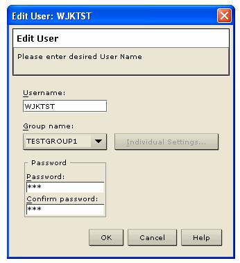 CHAPTER 4: ADMINISTRATIVE FUNCTIONS 53 Figure 53 Edit User Window 2. Type a unique user name or edit the existing user name in the User Name field. 3.