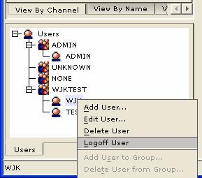 62 DOMINION KX USER GUIDE Forced User Logoff To manually log a user off a device, select that user in the user tree, right-click on the user icon, and select
