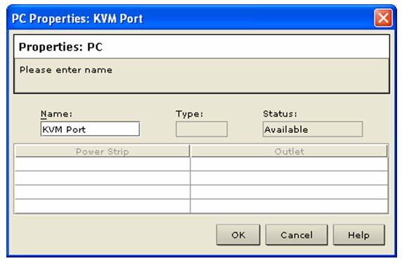 66 DOMINION KX USER GUIDE PC Properties To view PC Properties, select a server in the server list and on the Setup menu, click Properties, and then click PC (or select a server in the server list,