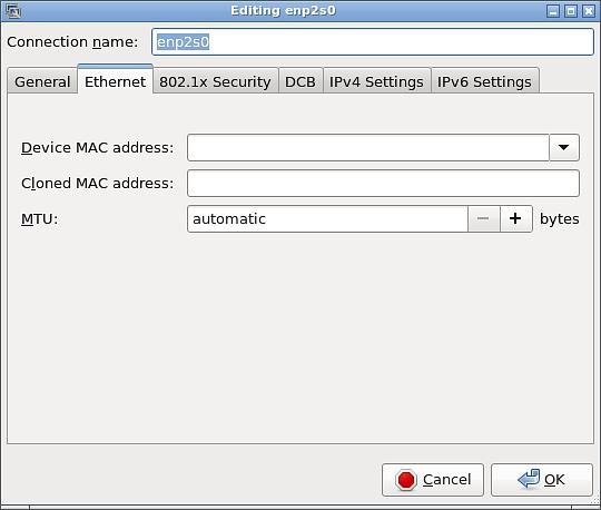 Chapter 8: System Settings 2. Select the desired connection, and click Edit. A dialog similar to the following appears. 3.