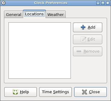 Chapter 8: System Settings The Clock Preferences dialog appears. Click the desired tab or button to configure settings.