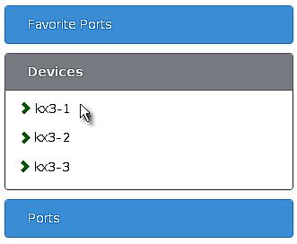 Chapter 2: Getting Started Step 4: Access KVM Switches and KVM Ports You access the computer devices connected to a KVM switch's ports through the Port Navigator window, which contains 3 panels: