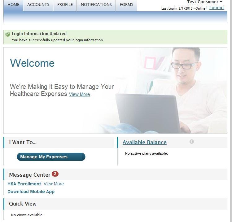 Step 2: Begin online enrollment by clicking the HSA