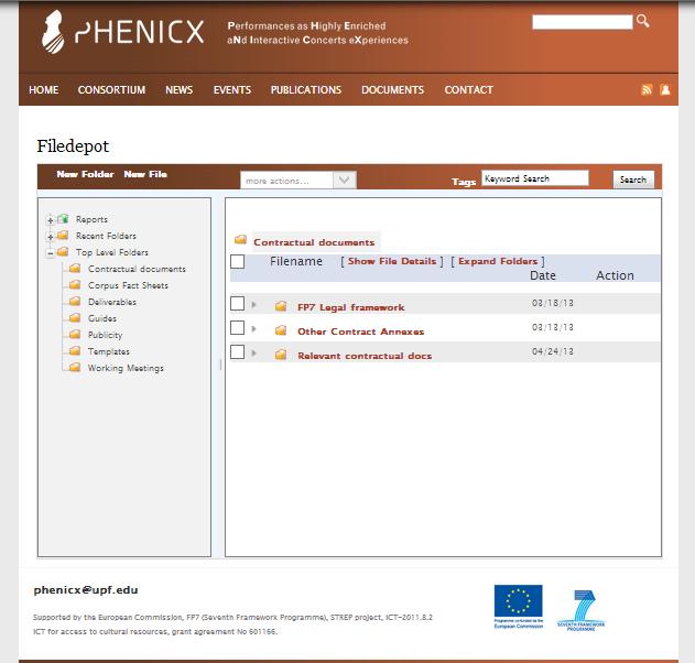4.2 Filedepot The filedepot available under http://phenicx.upf.