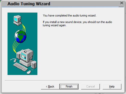 On the last Audio Tuning Wizard window, click Finish.
