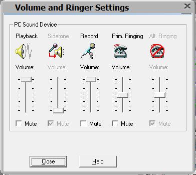 To access the settings, select the icon on the toolbar. Set the Playback, Record, and Prim.