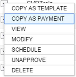 Click Maintain Templates under the Services g Paymentsg Templates menu.