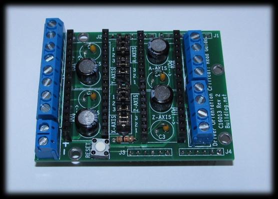 Buildlog.net 4 Axis Stepper Driver Shield (p/n C16013 Rev 2) User Guide Rev 5 Safety & Disclaimers This stepper driver board is designed for experienced technicians only.