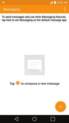 82 Communication Tap here to set Messaging as your default app. Tap here to create a new message. Tap an existing message thread to open it.