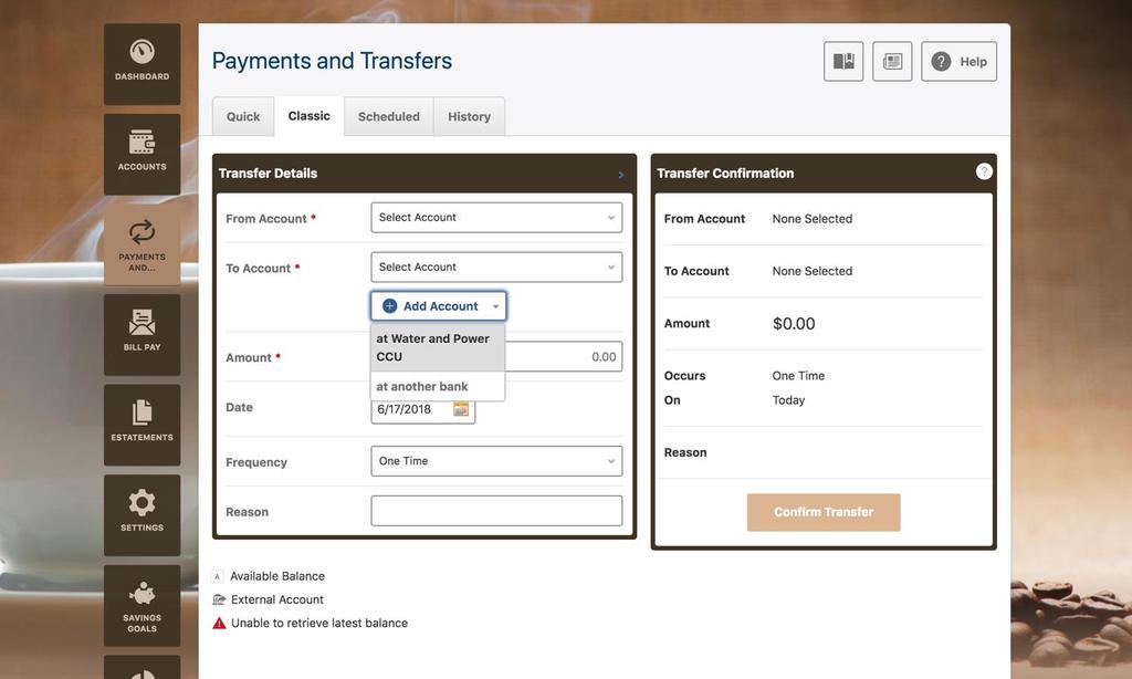 Transfers to Other WPCCU Members Now, you can transfer funds to fellow WPCCU members.