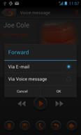 The message can be played in handset mode, and the user can press the speaker icon for speaker mode. 3.5.