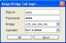 3.6. Bridge Talk The following steps utilize the Avaya Bridge Talk application to provision a sample conference on the Meeting Exchange.