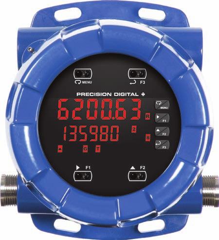 PD8-6200 / PD8-6300 ProtEX-MAX TM Flow Rate/Totalizers Mounting Flanges (Up to 2½" Pipe) Through-Glass Button Programming IECEx Sunlight Readable Display SafeTouch Enter or Alarm Acknowledge Button