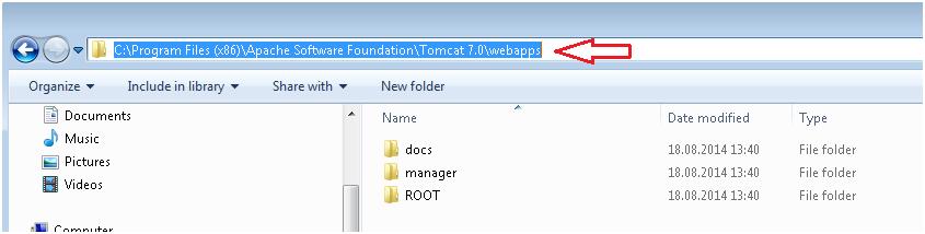 To deploy the application, just copy the WAR archive you exported in a previous step to the application server s webapps folder.