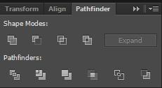 PATHFINDER TOOL: The Pathfinder tool, found in the right tool bar or through WINDOW > Pathfinder allows the individual to combine and crop vector objects in a variety of different ways.