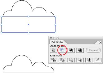 Then click the Subtract From Shape Area button in the Pathfinder palette.