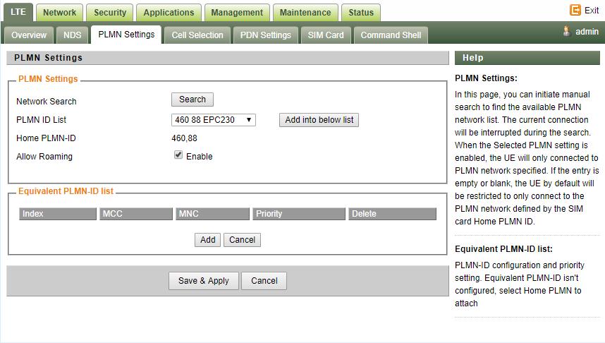 Cell Selection The cell selection menu is used to configure how CPE will select the best cell. User can configure the Auto Select mode to select cell based 3GPP standard.