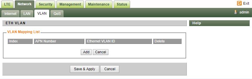 mode, the following VLAN setting can be configured.