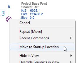 Alternatively you can unclip the project base point, right-click it and choose Move to Startup Location Ground Rules for Project Setup 1. You need to pick a project north within each Revit model.
