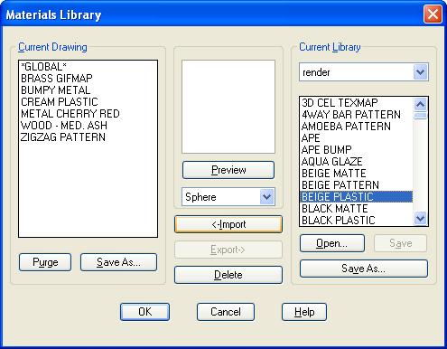 Importing material from Current Library to