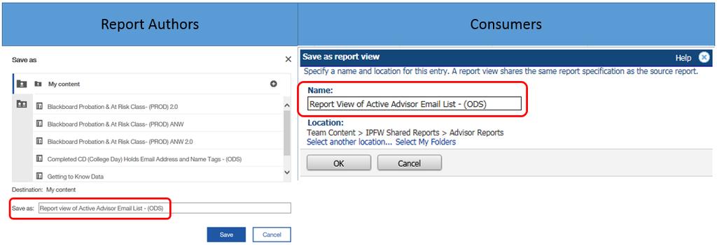 Move to second column, Consumers, on the next page. Notice the report name has been changed to Report view Of Standard Content Metadata.