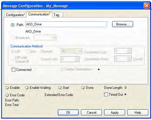 Ethernet IP with RSLogix 4 Adding AKD Support to a New or Existing Project To set a parameter, create a MSG instruction with the following settings: Field Value Message Type CIP Generic Service Type