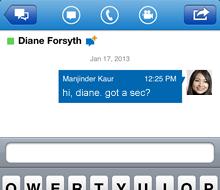 instant message When you find the person you re looking for, tap their name, and tap the IM icon.