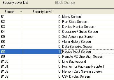 [Security Level List]. ) Set [Security Level] from 0 to 5.