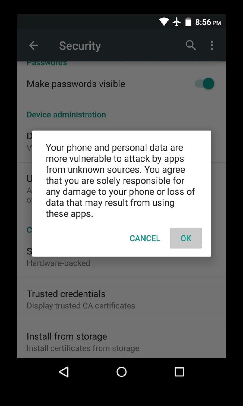apps from Unknown Sources on your Android mobile device.