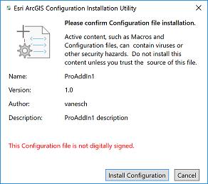 ArcGIS Pro SDK for.net Configurations Characteristics - Archive.proConfigX - Xcopy or double-click deployment (via RegisterAddin.