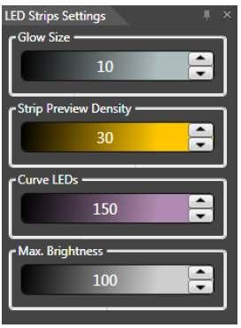 Strip Preview Density density of preview LEDs. It s important to use this setting when creating presentation for customer. Max.