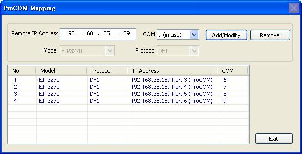 Configuring the EtherNet/IP Gateway What is ProCOM? ProCOM is Moxa s proprietary function which provides a virtual COM port for flexible DF1 and EtherNet/IP communication.