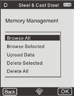 3.2.4 Memory Management You can browse and delete data in memory.