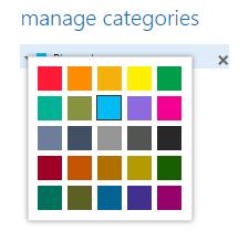 Editing existing categories Deleting an existing category Outlook Web App has a set of pre-defined categories that cannot be renamed, so you should delete any of these that you no longer want To