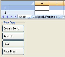 On the Design tab is a worksheet with a properties area below it: The worksheet is where you create or change a