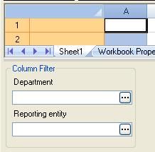 The properties area is where you select options that define the contents of the selected cells in the worksheet.