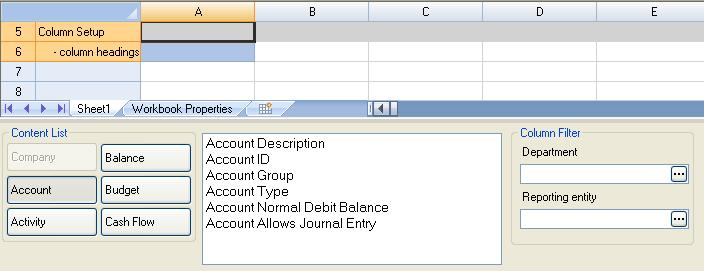easier. A Column Setup row defines the contents of the columns you want to appear in the statement.