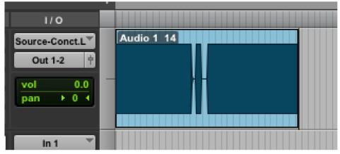 3. Recording an audio file In this example we are sending a sine-tone signal via the Signal Generator plug-in to be recorded, and for the purposes of demonstration we are causing a significant number