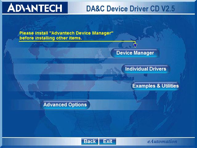 Figure 2.1: Advantech Automation Software Setup 3. First, install the Advantech Device Manager. 4.