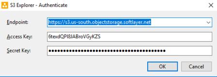APPENDIX B - S3 EXPLORER CONFIGURATION To connect to cloud storage the S3 Drive requires: Endpoint - HTTPS was used for testing.