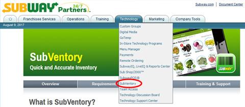 You can also access the videos from the Subway Partners site by selecting SubVentory from the Technology page. Tap on Training and Support and then scroll down to the Our Videos section. 2.