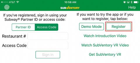 2 Getting Started Detailed Steps SubVentory Getting Started Guide for Restaurants with SubwayPOS Install the software and register to use the App 2.1.