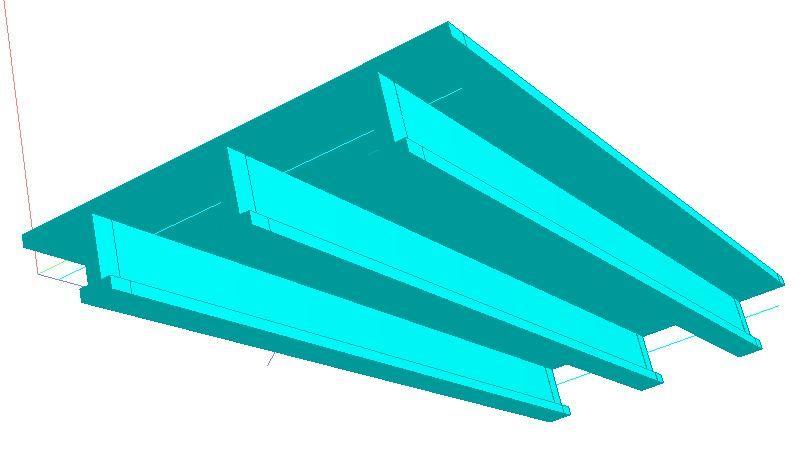 3 D Rendered view of the Bridge Deck Figure: 5.0 3D View of the Bridge Deck with Girders 4.