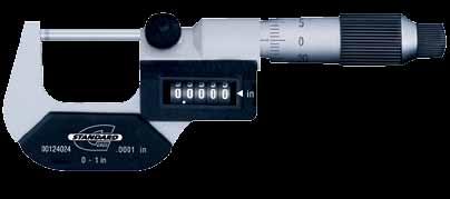 00124024 00124029 Order number Measuring range (in) Resolution (in) Counter Precision (in) Micrometer head 00124024 0 1 0,00001