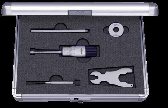 Three-point internal micrometers, metric Application range 6 to 100 mm. Measure close to the bottom of blind bores. Allow access to deep holes using an extension delivered in standard.