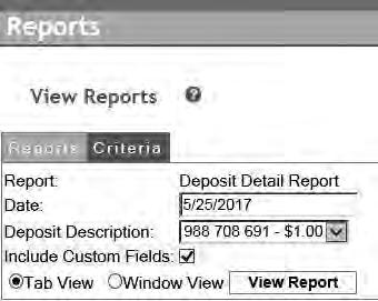 PULLING A REPORT WITH CUSTOM MEMO/PAYEE DATA FIELDS In the Reports table, check the Include Custom Fields box. The Memo and Payee field will then be visible in the report.
