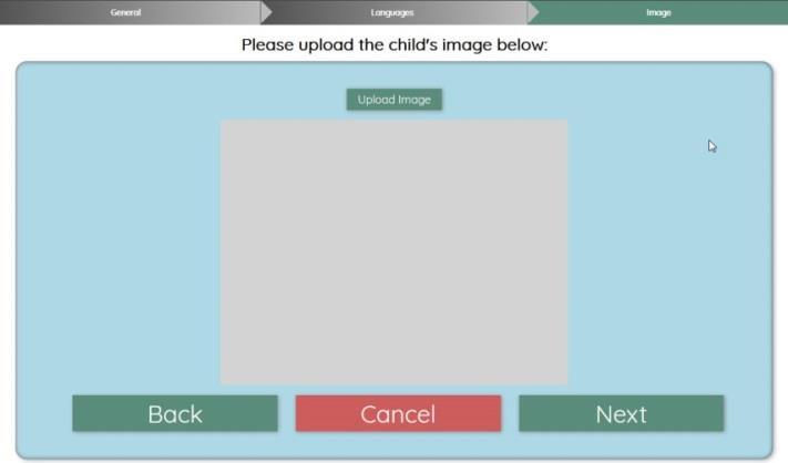 4 If you have a photo of the Child on your computer you can upload it in the next