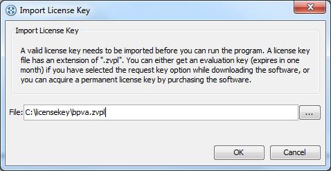 Click Import key to import your permanent license key in Key Manager. b) For evaluation, please click either Try without key or Request key.