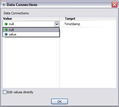 When this occurs a Data Connections dialog appears and displays the message sender s data options on the left side and the