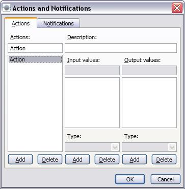 Figure 13. Actions and notifications There are some toolboxes in a VPL window: Basic Activities, Services, Project and Properties.